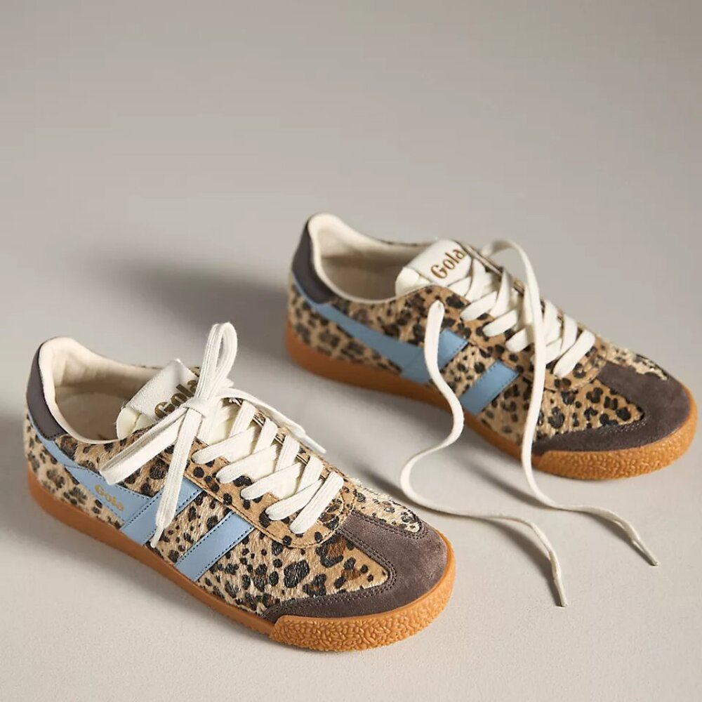 Gola Elan Sneakers-Dark Brown/Leopard/Air Women NEW - Picture 2 of 8